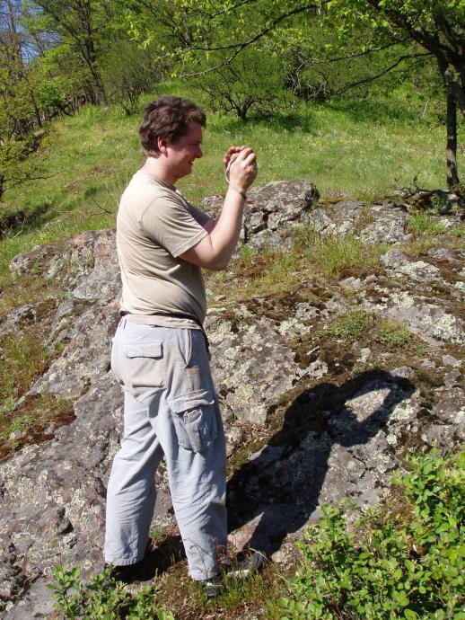 Nad Starou hutí u Adamova, květen 2005, díky problému s výškami velmi velký horolezecký výkon