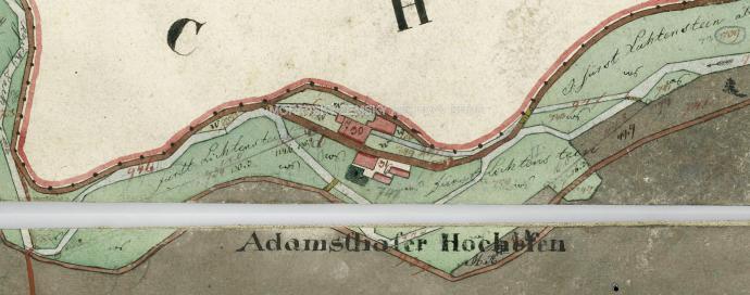 Stará huť u Adamova na mapě stabilního katastru z roku 1826