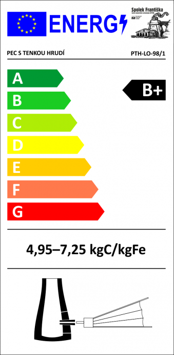 Energetický štítek PTH-LO-98/1 - B+ 4,95-7,25kgC/kgFe